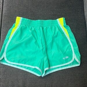 Champion Girls Green Running Shorts-Large (10-12)